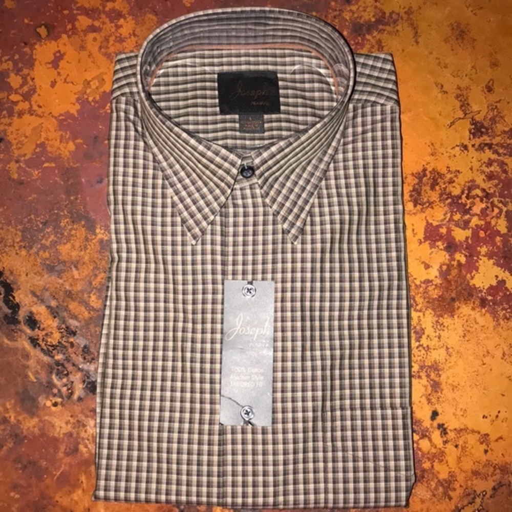 NWT Joseph long-sleeve point collar sport shirt L